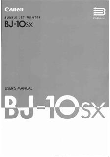 Canon BJ 10 SX manual. Camera Instructions.